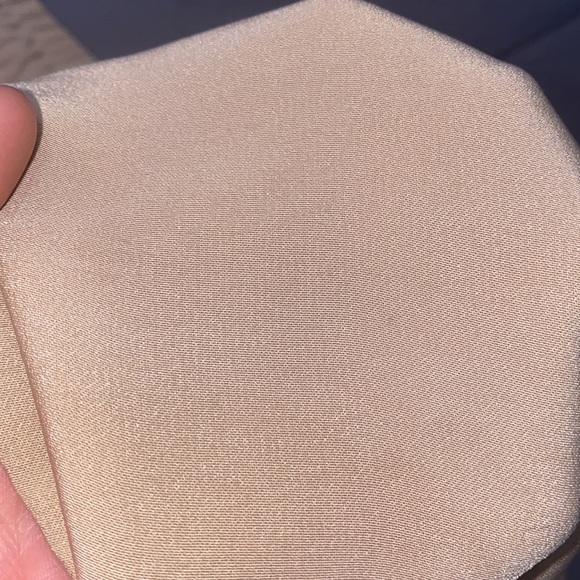 Straight Legged Beige Polyester Flow(y) Pants - Picture 3 of 5